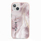 Pink Marble iPhone 13 TPU Impact Case with Pink Edges