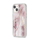 Pink Marble iPhone 14 Clear Tough Case Starlight Angled Image