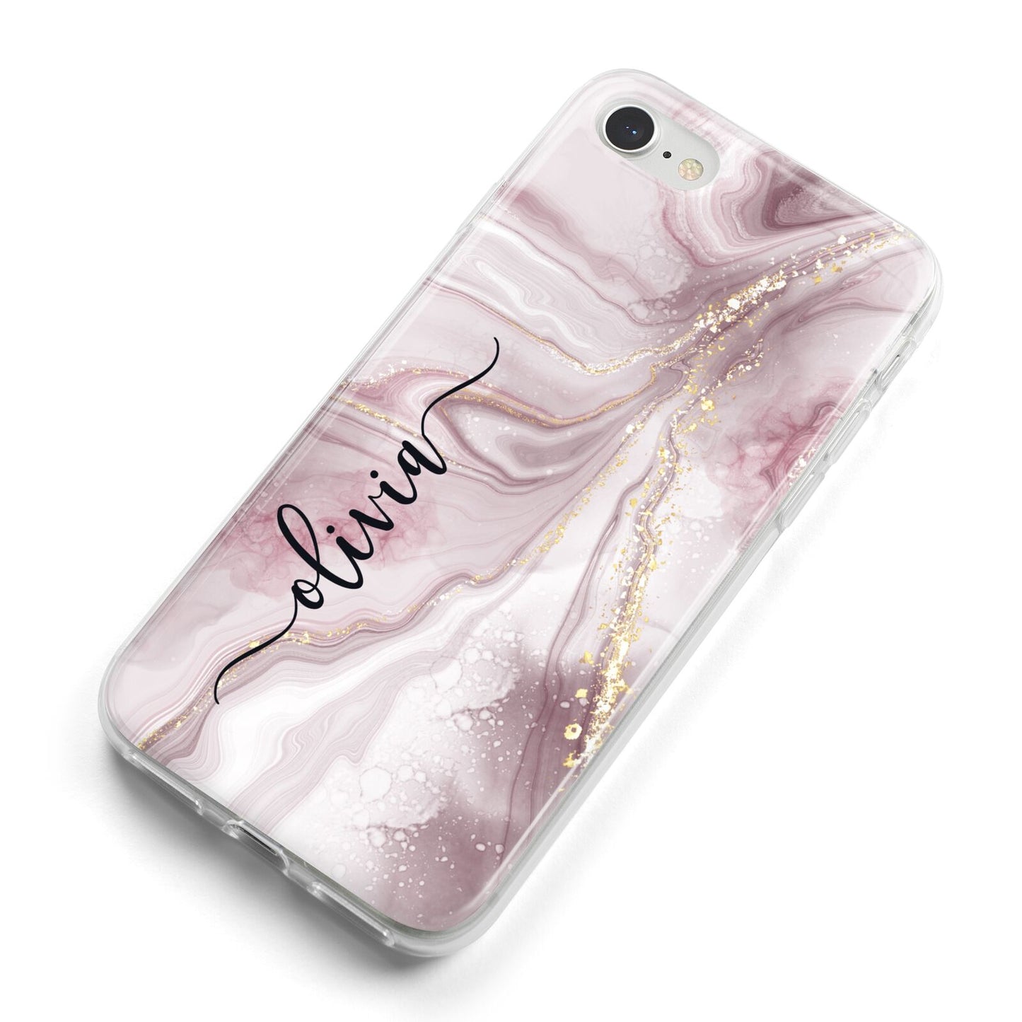 Pink Marble iPhone 8 Bumper Case on Silver iPhone Alternative Image