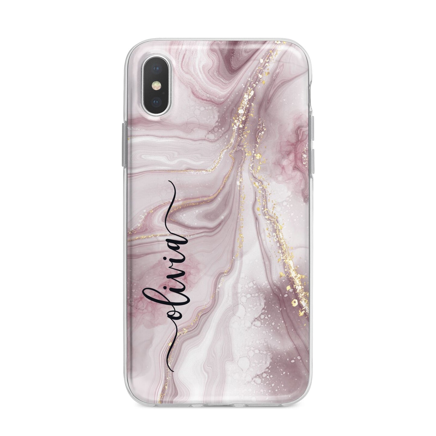 Pink Marble iPhone X Bumper Case on Silver iPhone Alternative Image 1