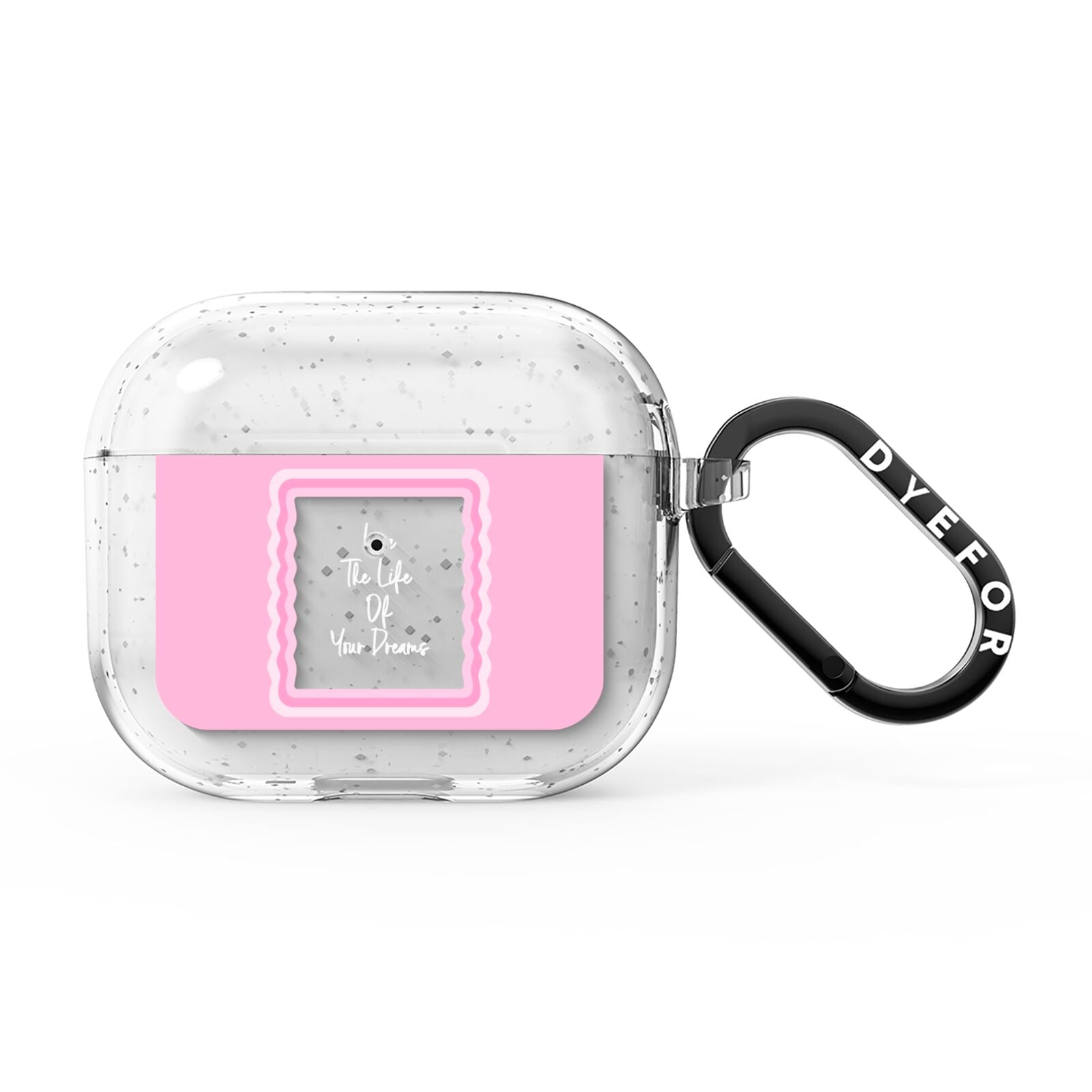 Pink Mirror Quote AirPods Glitter Case 3rd Gen