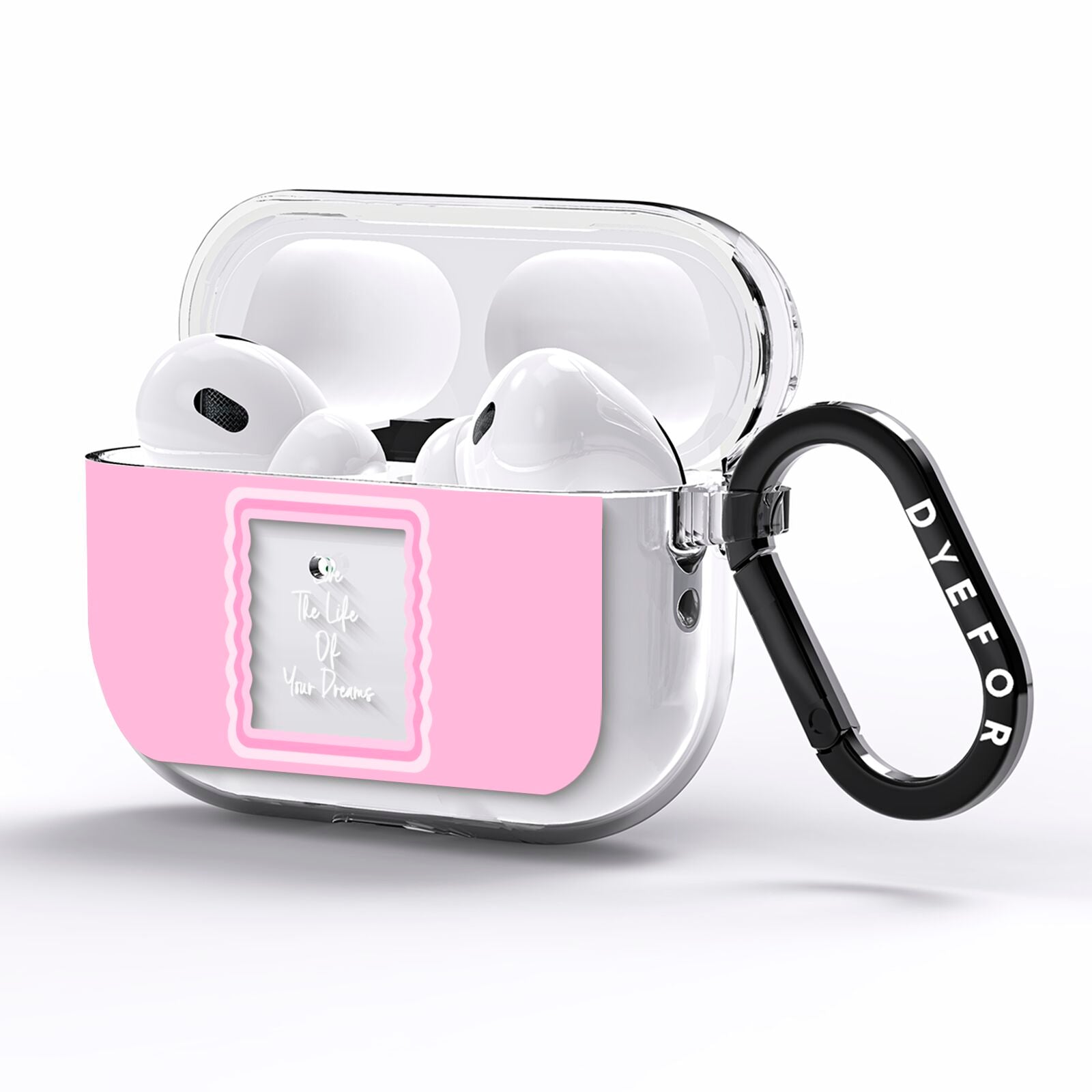 Pink Mirror Quote AirPods Pro Clear Case Side Image