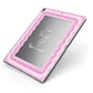Pink Mirror Quote Apple iPad Case on Grey iPad Side View