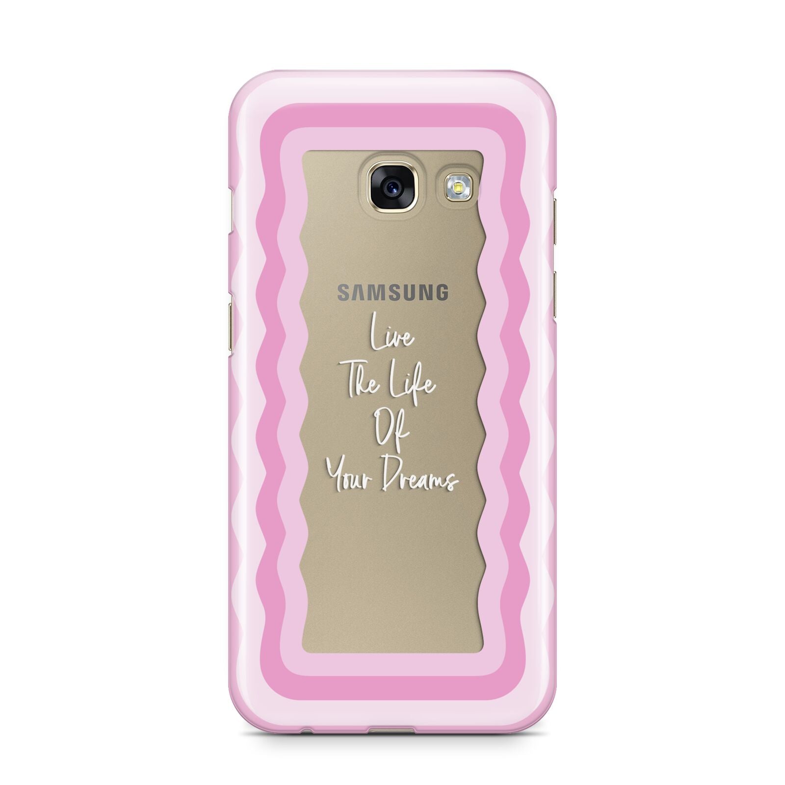 Pink Mirror Quote Samsung Galaxy A3 2017 Case on gold phone