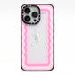Pink Mirror Quote iPhone 13 Pro Black Impact Case on Silver phone