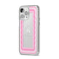 Pink Mirror Quote iPhone 14 Pro Max Clear Tough Case Silver Angled Image