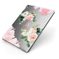 Pink Monogram Floral Roses Personalised Apple iPad Case on Grey iPad Side View