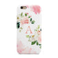 Pink Monogram Floral Roses Personalised Apple iPhone 6 3D Tough Case