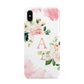 Pink Monogram Floral Roses Personalised Apple iPhone Xs Max 3D Tough Case