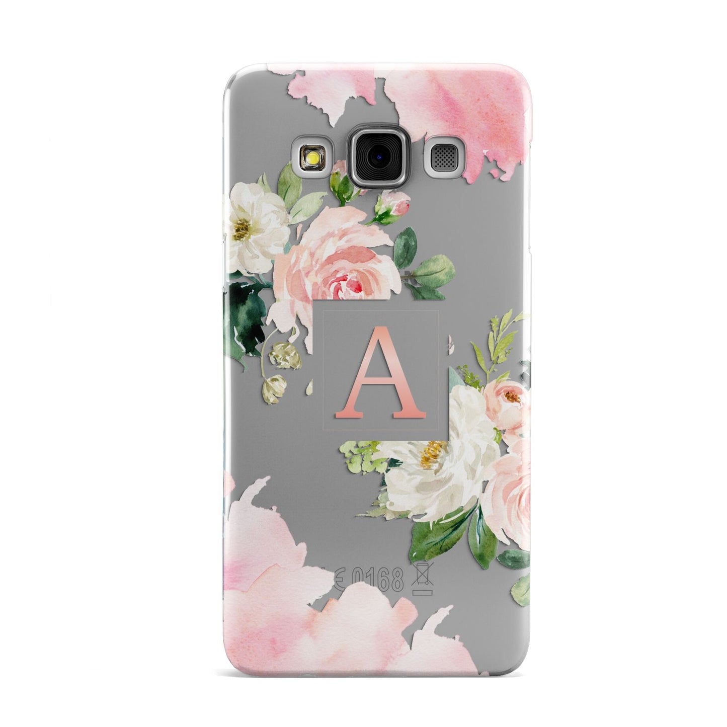 Pink Monogram Floral Roses Personalised Samsung Galaxy A3 Case