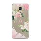 Pink Monogram Floral Roses Personalised Samsung Galaxy A5 2016 Case on gold phone