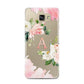 Pink Monogram Floral Roses Personalised Samsung Galaxy A7 2016 Case on gold phone