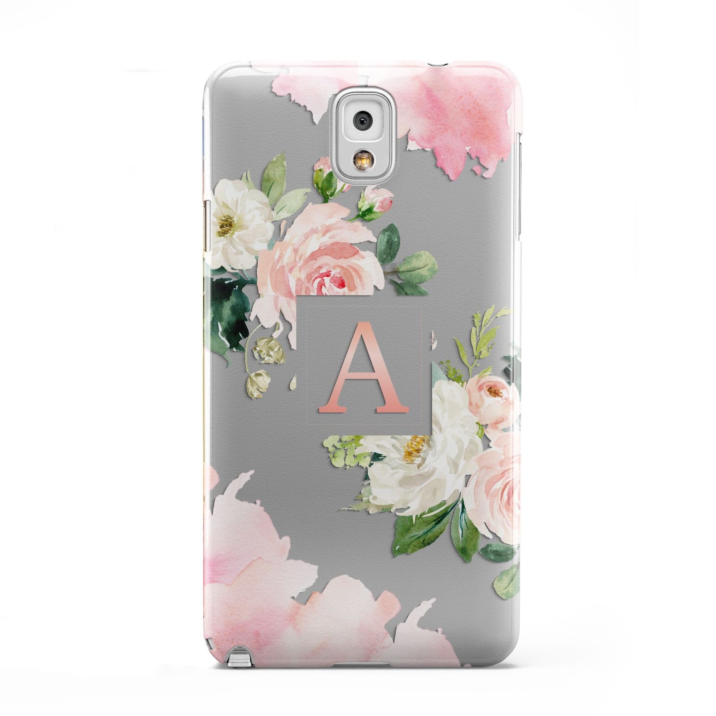 Pink Monogram Floral Roses Personalised Samsung Galaxy Note 3 Case