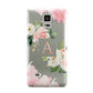 Pink Monogram Floral Roses Personalised Samsung Galaxy Note 4 Case