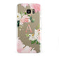 Pink Monogram Floral Roses Personalised Samsung Galaxy S7 Edge Case