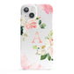 Pink Monogram Floral Roses Personalised iPhone 13 Full Wrap 3D Snap Case