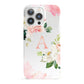 Pink Monogram Floral Roses Personalised iPhone 13 Pro Full Wrap 3D Snap Case