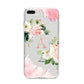 Pink Monogram Floral Roses Personalised iPhone 8 Plus Bumper Case on Silver iPhone
