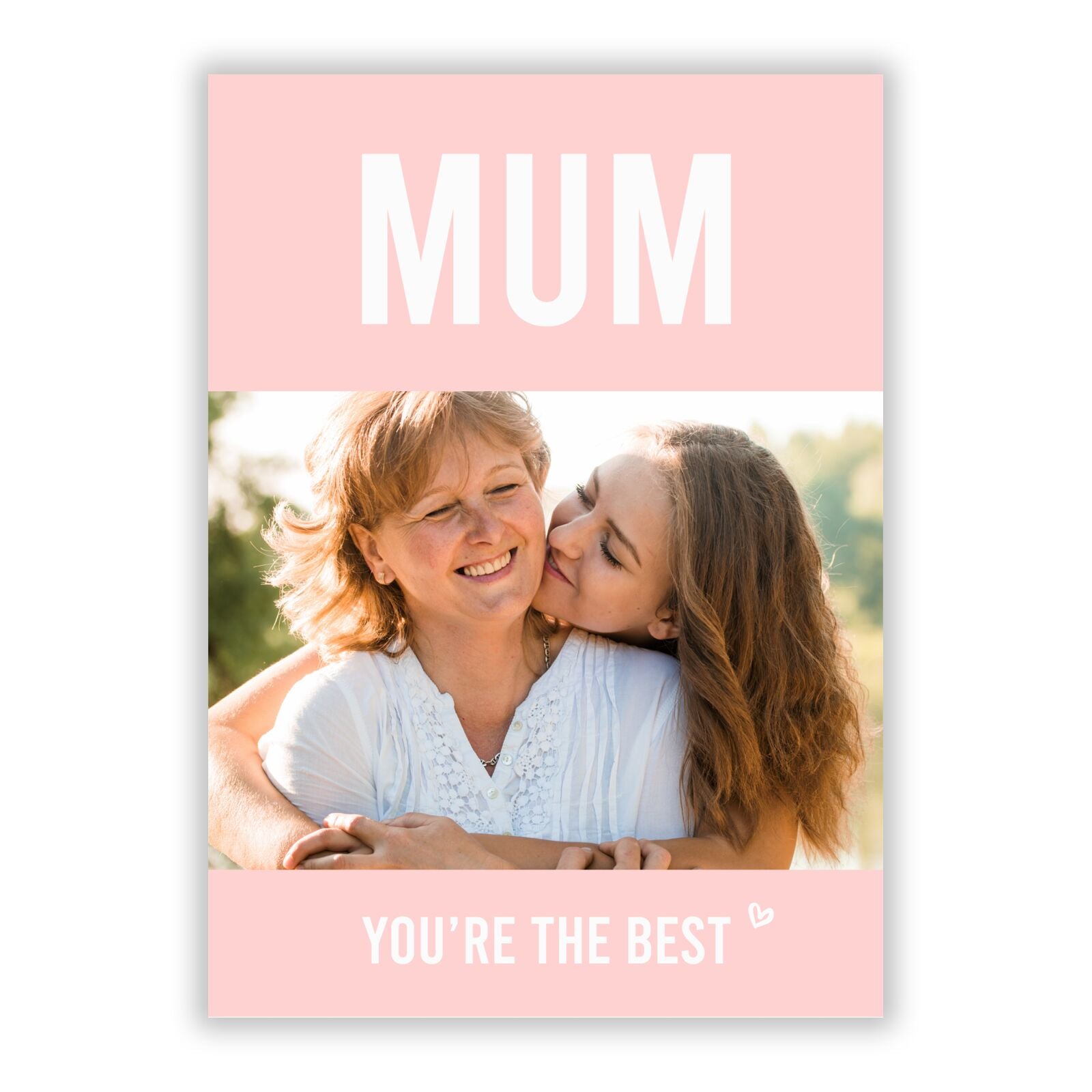 Pink Mothers Day Photo A5 Flat Greetings Card