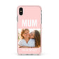 Pink Mothers Day Photo Apple iPhone Xs Max Impact Case Pink Edge on Silver Phone