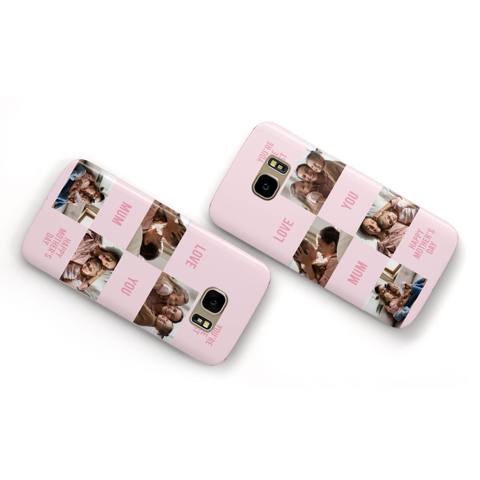 Pink Mothers Day Photo Collage Samsung Galaxy Case Flat Overview