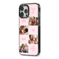 Pink Mothers Day Photo Collage iPhone 13 Pro Max Black Impact Case Side Angle on Silver phone