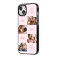 Pink Mothers Day Photo Collage iPhone 14 Plus Black Impact Case Side Angle on Silver phone
