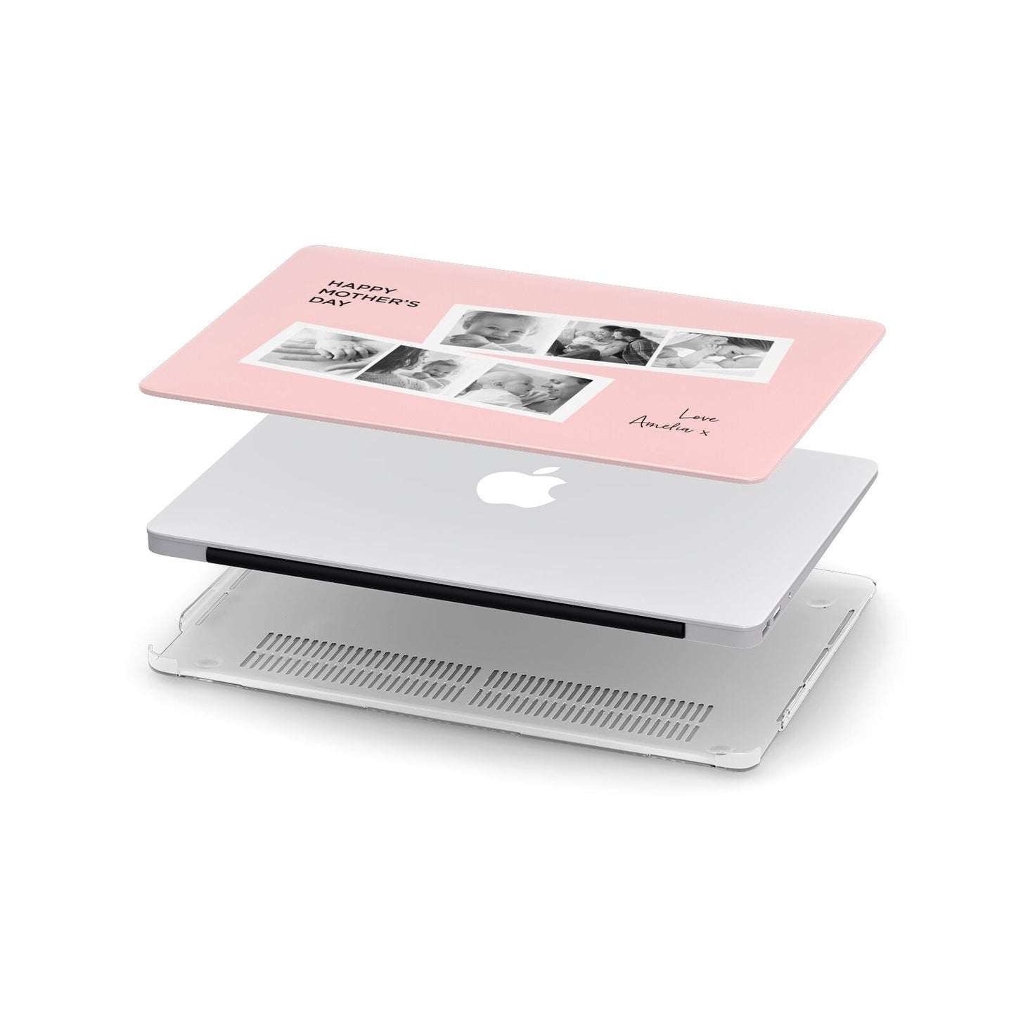 Pink Mothers Day Photo Strips Apple MacBook Case in Detail