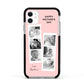 Pink Mothers Day Photo Strips Apple iPhone 11 in White with Black Impact Case