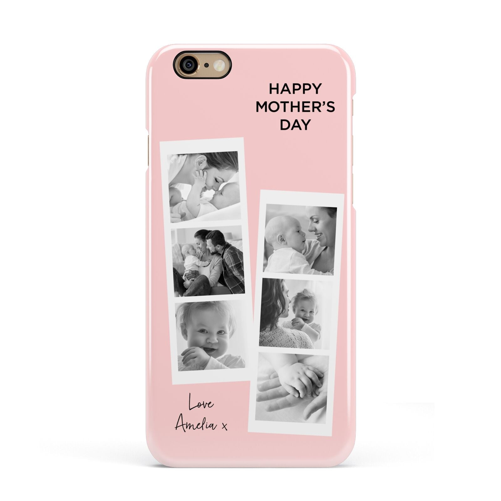 Pink Mothers Day Photo Strips Apple iPhone 6 3D Snap Case