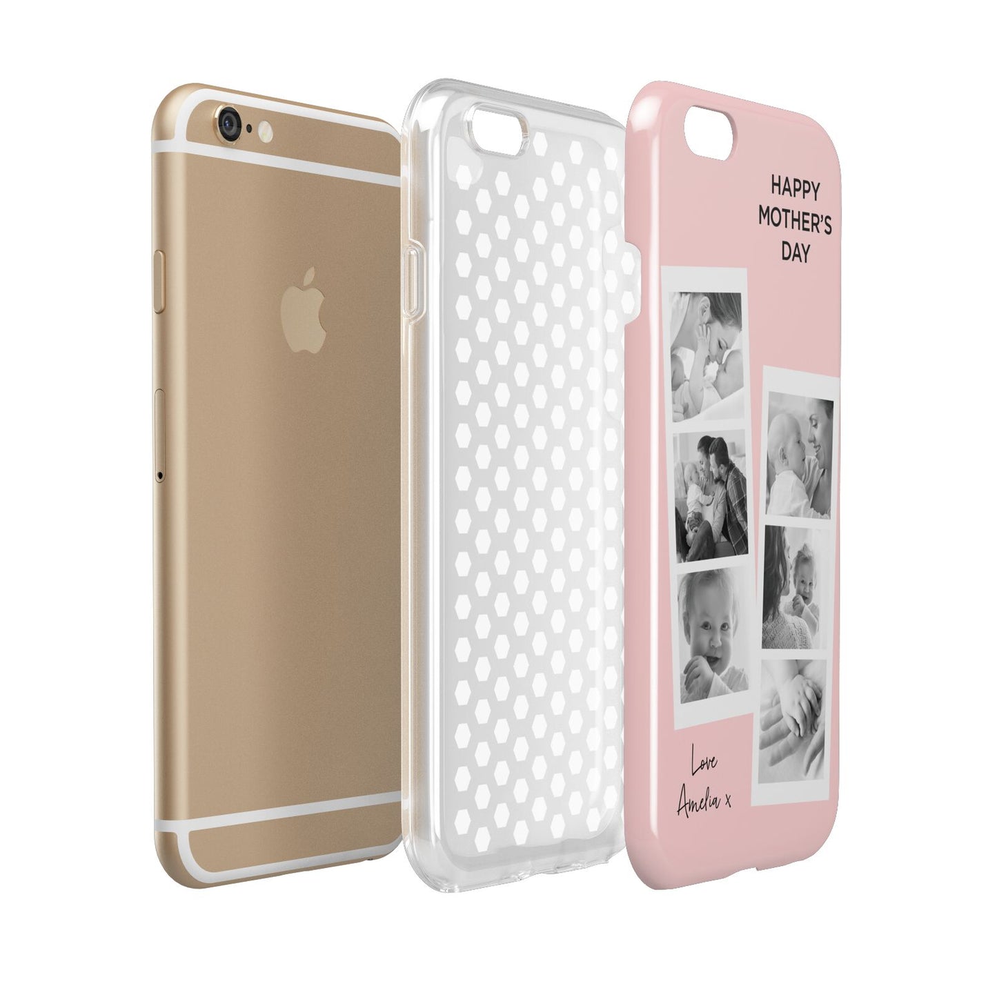 Pink Mothers Day Photo Strips Apple iPhone 6 3D Tough Case Expanded view