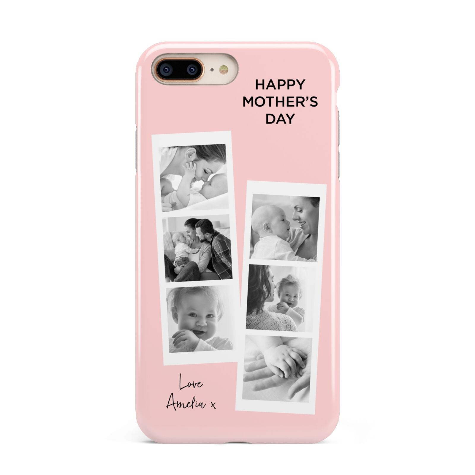 Pink Mothers Day Photo Strips Apple iPhone 7 8 Plus 3D Tough Case
