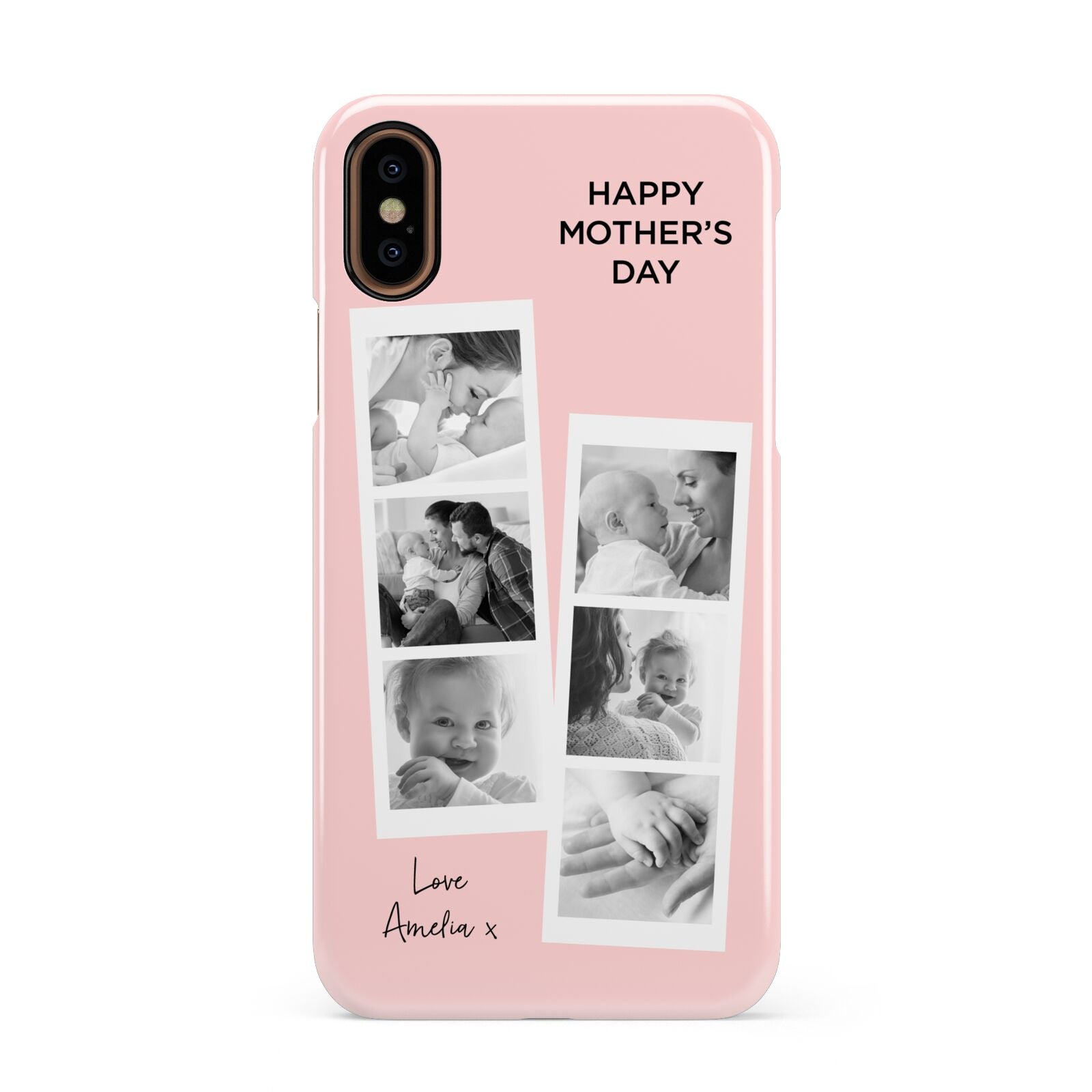 Pink Mothers Day Photo Strips Apple iPhone XS 3D Snap Case