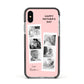 Pink Mothers Day Photo Strips Apple iPhone Xs Impact Case Black Edge on Silver Phone