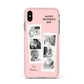 Pink Mothers Day Photo Strips Apple iPhone Xs Max Impact Case Pink Edge on Gold Phone