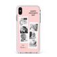 Pink Mothers Day Photo Strips Apple iPhone Xs Max Impact Case White Edge on Silver Phone