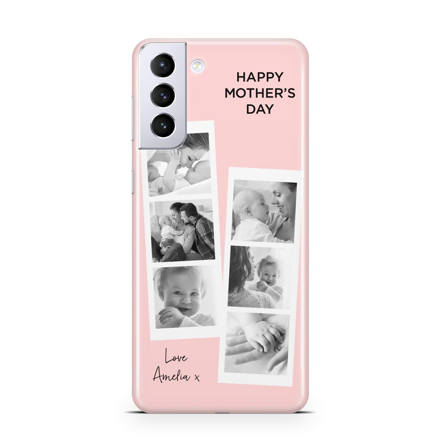 Pink Mothers Day Photo Strips Samsung S21 Plus Case
