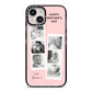 Pink Mothers Day Photo Strips iPhone 14 Black Impact Case on Silver phone