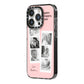Pink Mothers Day Photo Strips iPhone 14 Pro Black Impact Case Side Angle on Silver phone
