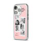 Pink Mothers Day Photo Strips iPhone 14 Pro Clear Tough Case Silver Angled Image