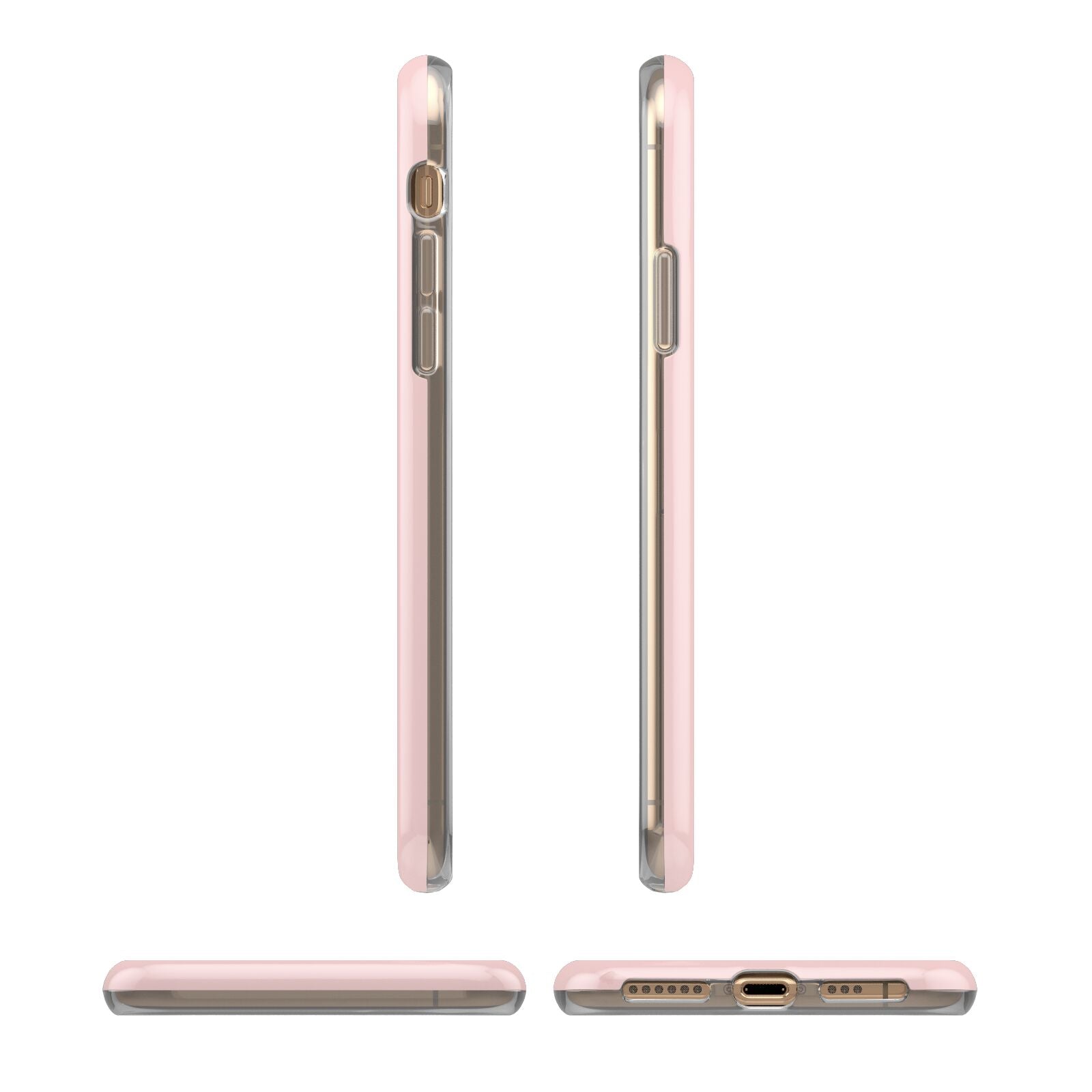 Pink Mothers Day Photo Strips iPhone XS 3D Tough Case in Gold Angled Images