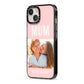 Pink Mothers Day Photo iPhone 13 Black Impact Case Side Angle on Silver phone