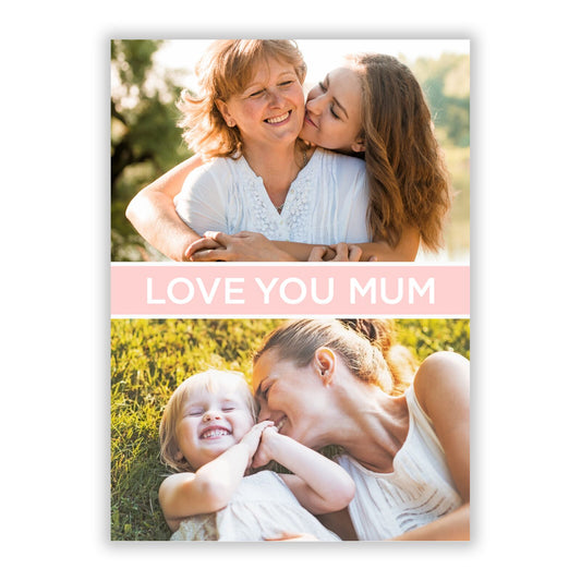 Pink Mothers Day Photos A5 Flat Greetings Card