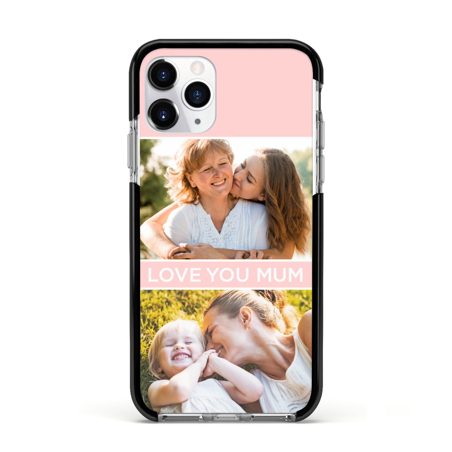 Pink Mothers Day Photos Apple iPhone 11 Pro in Silver with Black Impact Case