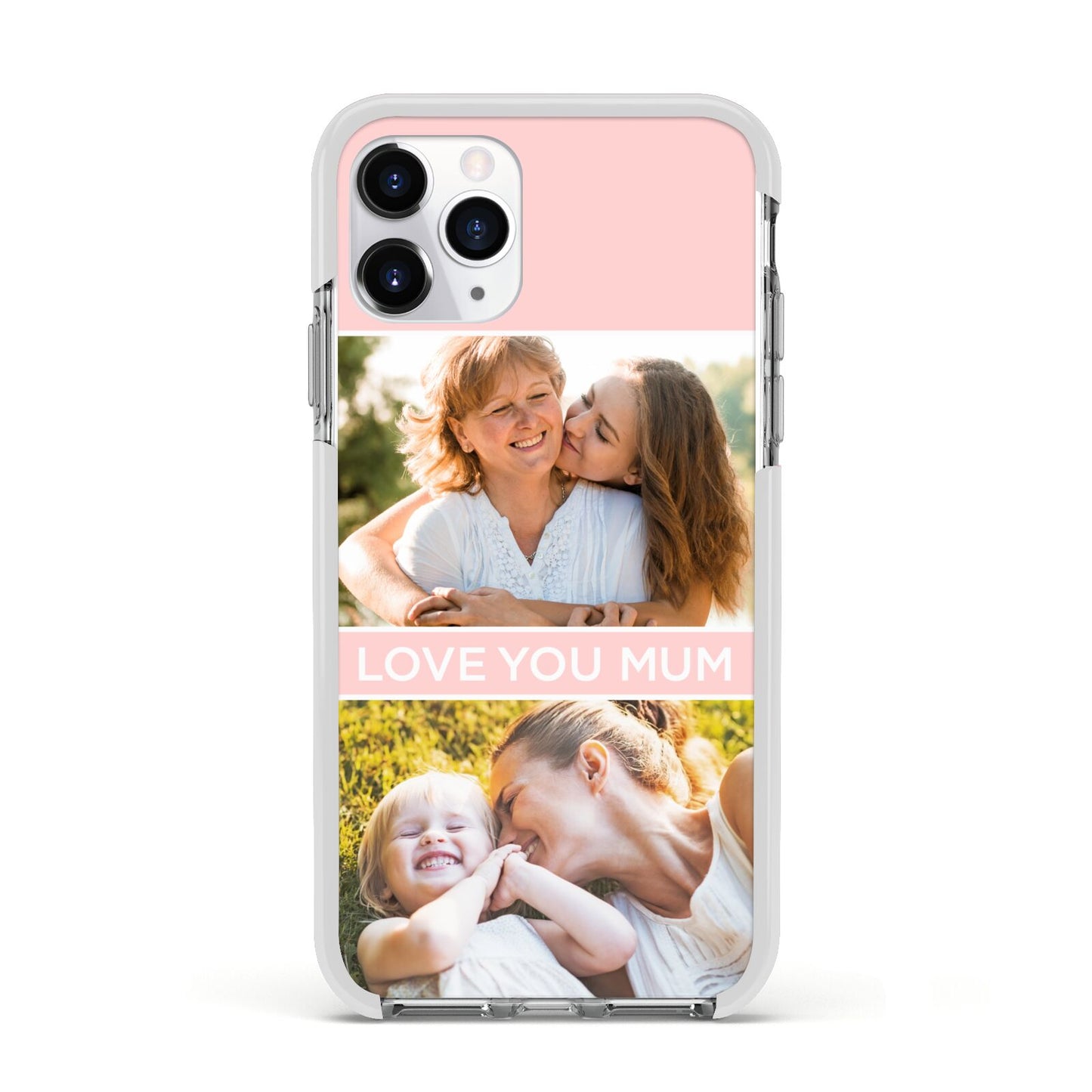 Pink Mothers Day Photos Apple iPhone 11 Pro in Silver with White Impact Case