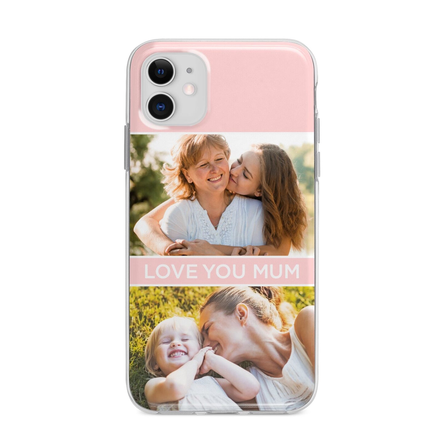 Pink Mothers Day Photos Apple iPhone 11 in White with Bumper Case