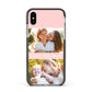 Pink Mothers Day Photos Apple iPhone Xs Impact Case Black Edge on Silver Phone
