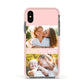 Pink Mothers Day Photos Apple iPhone Xs Impact Case Pink Edge on Black Phone