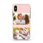 Pink Mothers Day Photos Apple iPhone Xs Impact Case White Edge on Gold Phone