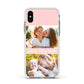 Pink Mothers Day Photos Apple iPhone Xs Impact Case White Edge on Silver Phone